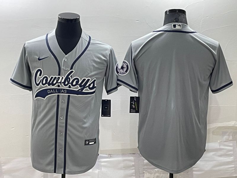 Men Dallas Cowboys Blank Grey Nike Co branded Jersey->dallas cowboys->NFL Jersey